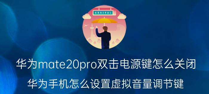 华为mate20pro双击电源键怎么关闭 华为手机怎么设置虚拟音量调节键？